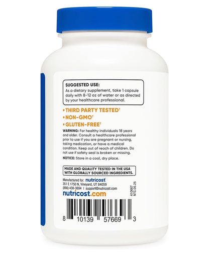 Nutricost Saccharomyces Boulardii 5 Billion CFU + MOS | Digestive Probiotic | Promotes  Healthy Gut Flora Balance | Reduces Inflammation Caused by H. pylori |  120 Capsules; Exp 07/2028