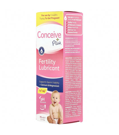 CONCEIVE PLUS Fertility Lubricant | Supports Sperm Viability | Fertility Friendly | For Use By Couples Trying To Get Pregnant | Mimics Fertile Fluids | 𝐌𝐮𝐥𝐭𝐢-𝐔𝐬𝐞 𝐓𝐮𝐛𝐞 - 𝟕𝟓𝐦𝐥; Exp 02/2028