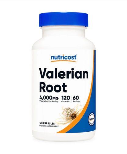 Nutricost Valerian Root 4000 mg | Traditionally Used to Support Relaxation and Calmness | 120 Capsules; Exp 10/2028