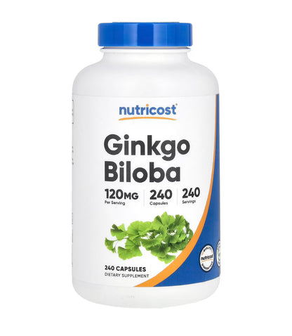 Nutricost Ginkgo Biloba 120mg | Extra Strength Ginkgo Biloba Extract | Supports Brain Function & Mental Alertness | 240 Capsules Exp 09/2027