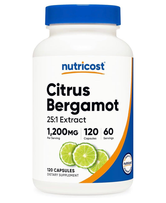 Nutricost Citrus Bergamot Extract 1,200mg | Offers Antioxidant Support for Cardiovascular & Metabolic Health | 120 Capsules; Exp 12/2028
