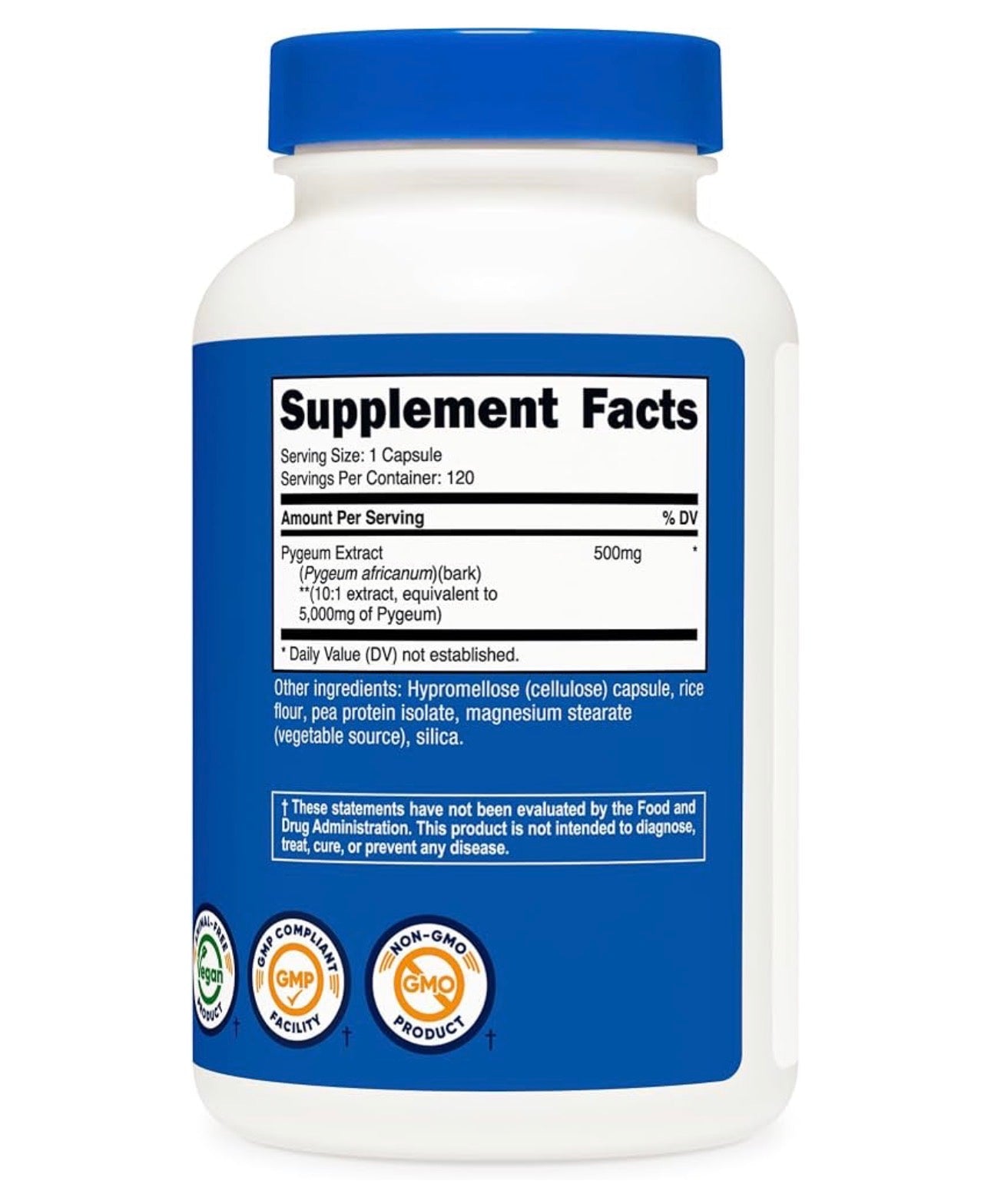 Nutricost Pygeum Extract 5000mg | For Men Seeking Prostate, Bladder, & Urinary Tract Support | 120 Capsules; Exp 12/2028