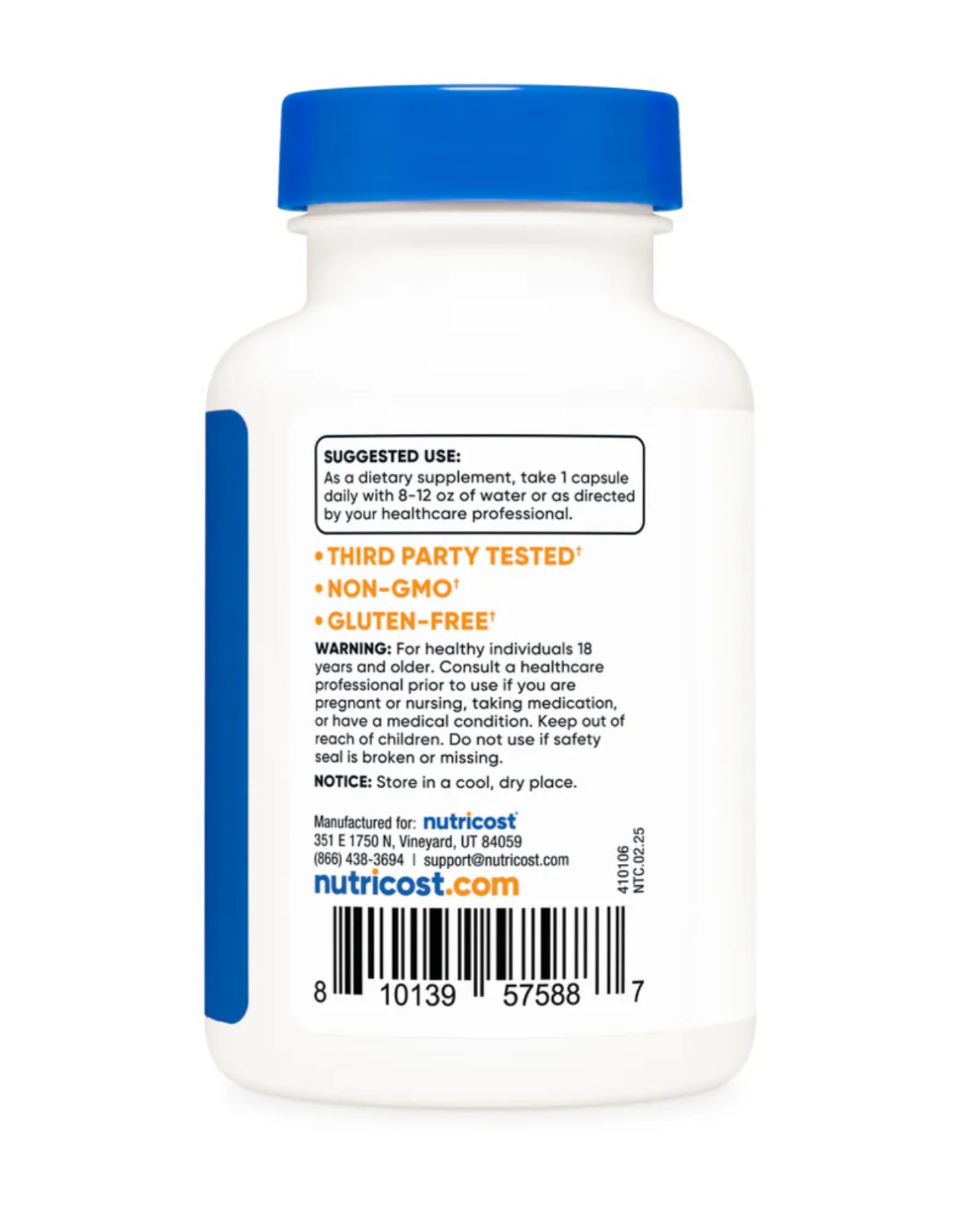 Nutricost NADH 10mg | Reduced β-Nicotinamide Adenine Dinucleotide | Essential for Cellular Energy Production | Neurotransmitter Support | 120 Capsules; Exp 02/2028