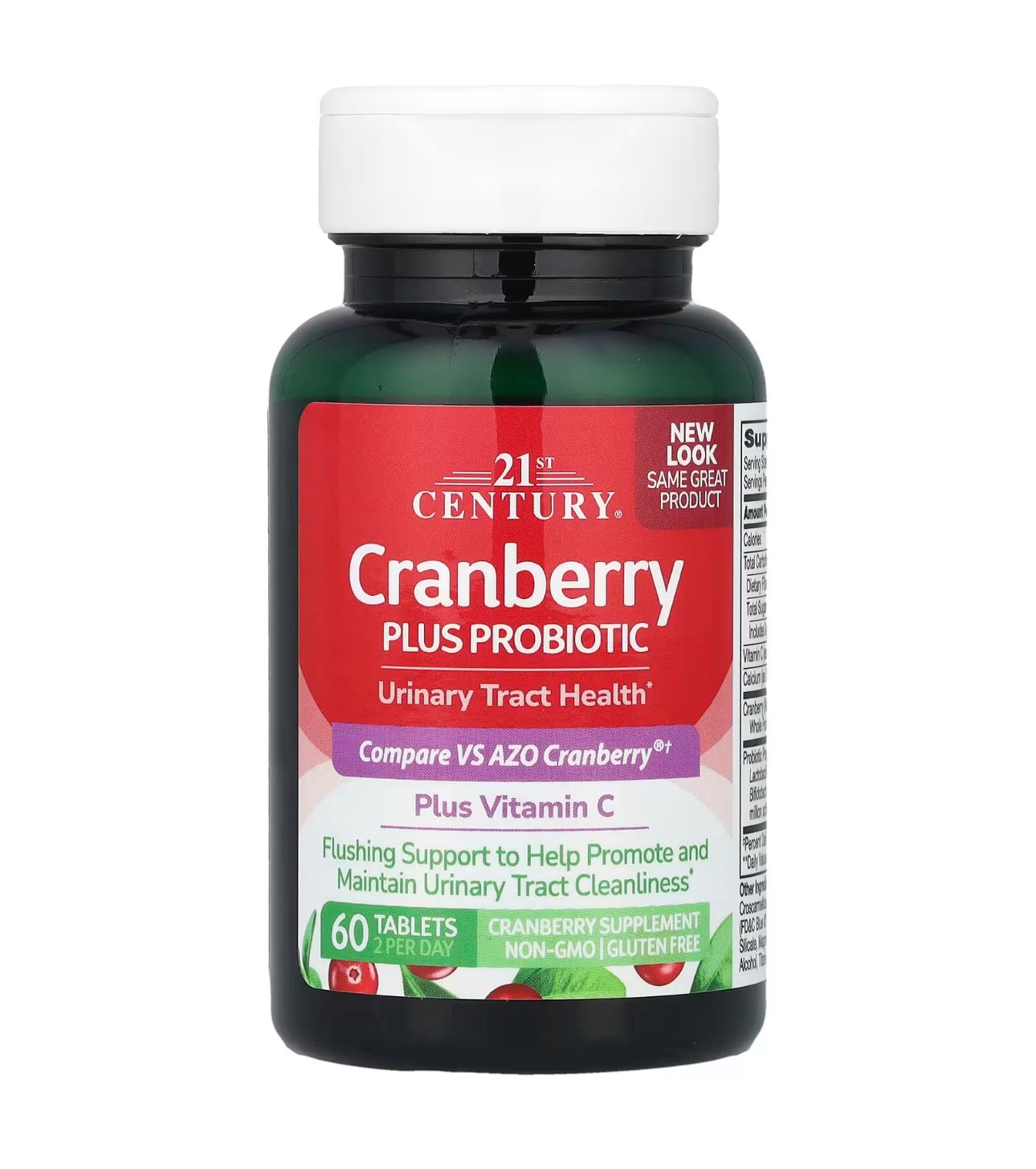 21st Century ® Cranberry Plus Probiotic | Urinary Health Support | For Men & Women | 60 Tablets Exp 07/2027 (New Look) - Ome's Beauty Mart