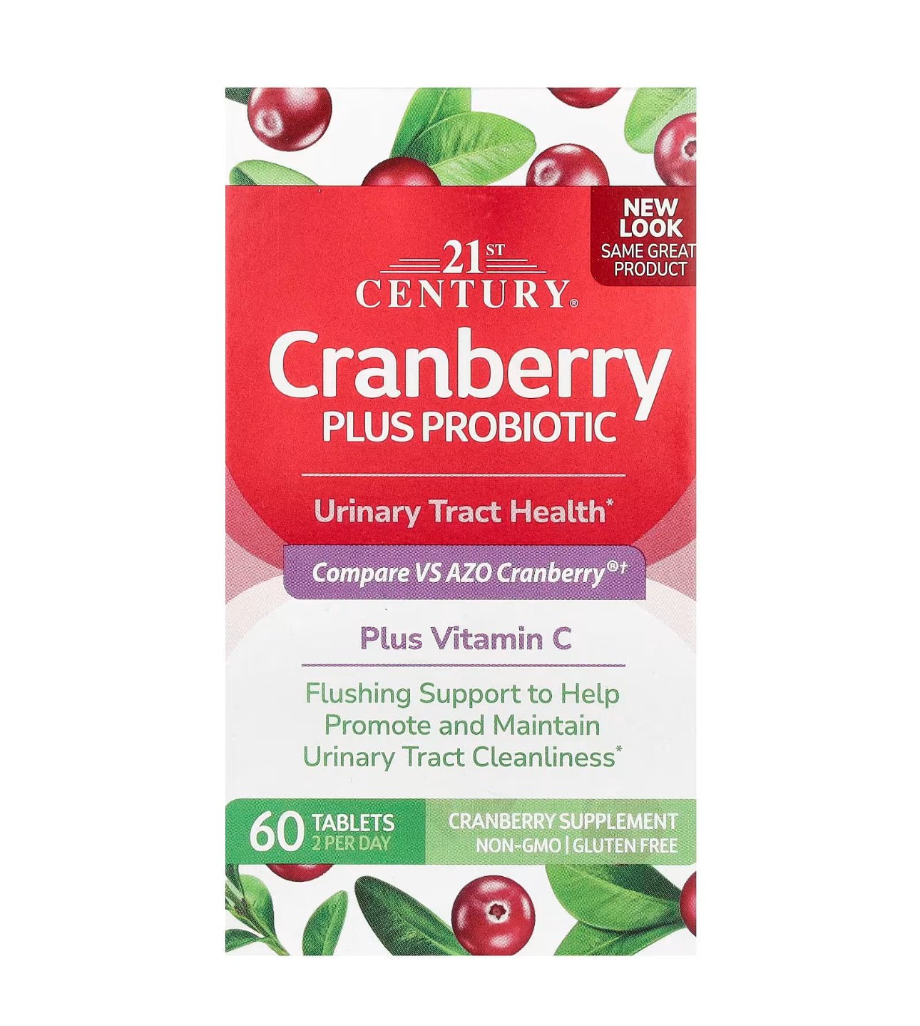 21st Century ® Cranberry Plus Probiotic | Urinary Health Support | For Men & Women | 60 Tablets Exp 07/2027 (New Look) - Ome's Beauty Mart