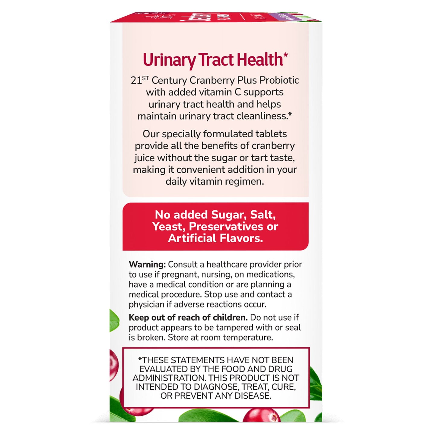 21st Century ® Cranberry Plus Probiotic | Urinary Health Support | For Men & Women | 60 Tablets Exp 07/2027 (New Look) - Ome's Beauty Mart