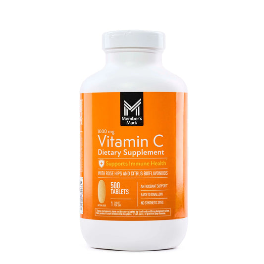 Member's Mark Vitamin C 1000 mg | with Citrus Bioflavonoids & Rose Hips | Similar to Puritan’s Pride Vitamin C | Ideal to Share with Family/Friends | 500 Tablets; Exp 12/2026