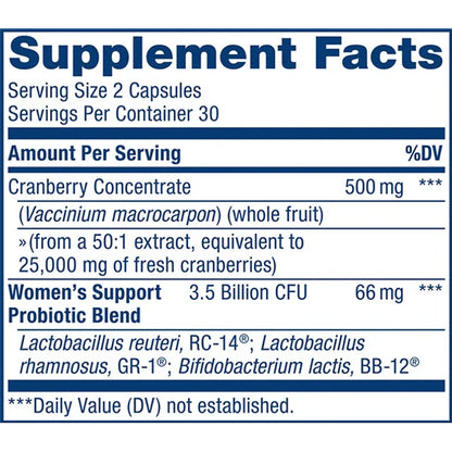 RenewLife Ultimate Flora Vaginal & Urinary Complete | 30 Day Supply | Plus Probiotic and Cranberry | 60 Delayed Release Capsules; Exp 05/2025