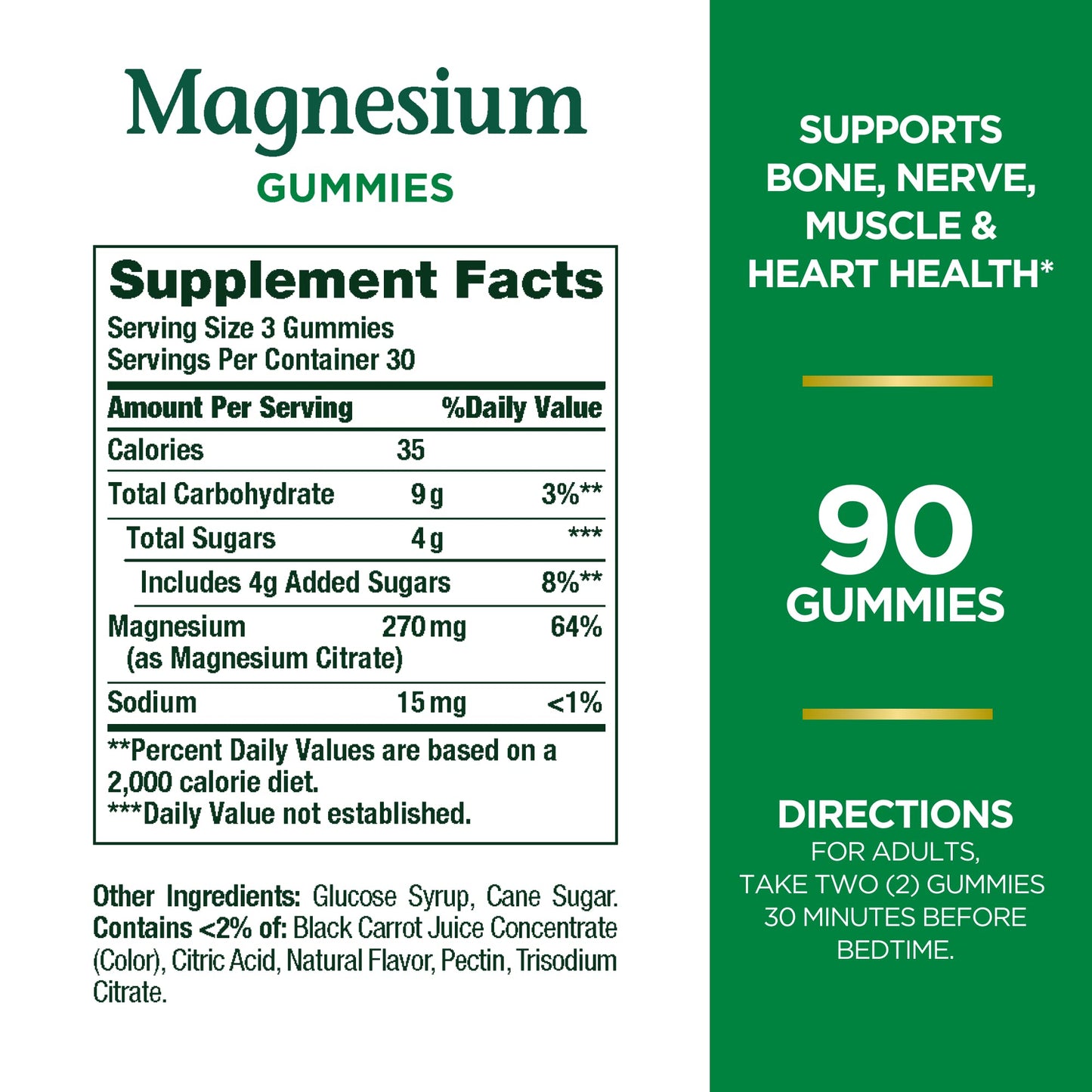 Nature's Bounty Magnesium 270mg Gummies | Supports Bone, Nerve, Muscle and Heart Health | Raspberry Flavored, 90 Gummies Exp 01/2025