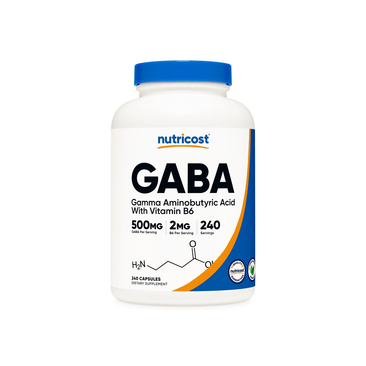 Nutricost GABA 500mg (Gamma-Aminobutyric Acid) | With Vitamin B6 2mg | Natural Neurotransmitter | Promotes Relaxation & Eases Nervous Tension | 240 Capsules; Exp❗️NO DATE 12/2027 Batch 👉🏽See last picture