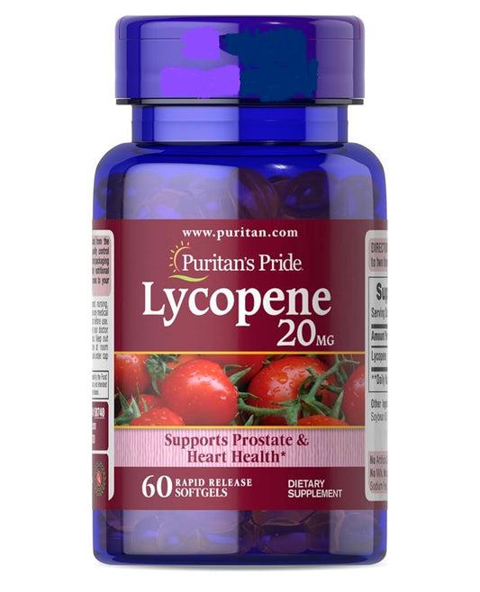 Puritan’s Pride Lycopene 20mg | Free Radical Scavenger | Protects Heart & Prostate Health | 60 Softgels; Exp 12/2027