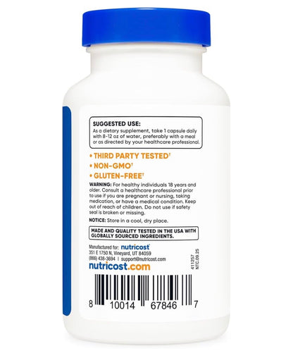 Nutricost Apigenin 50mg | For Natural Sleep, Relaxation, Antioxidant & Stress Relief Support | 180 Capsules; Exp 11/2028