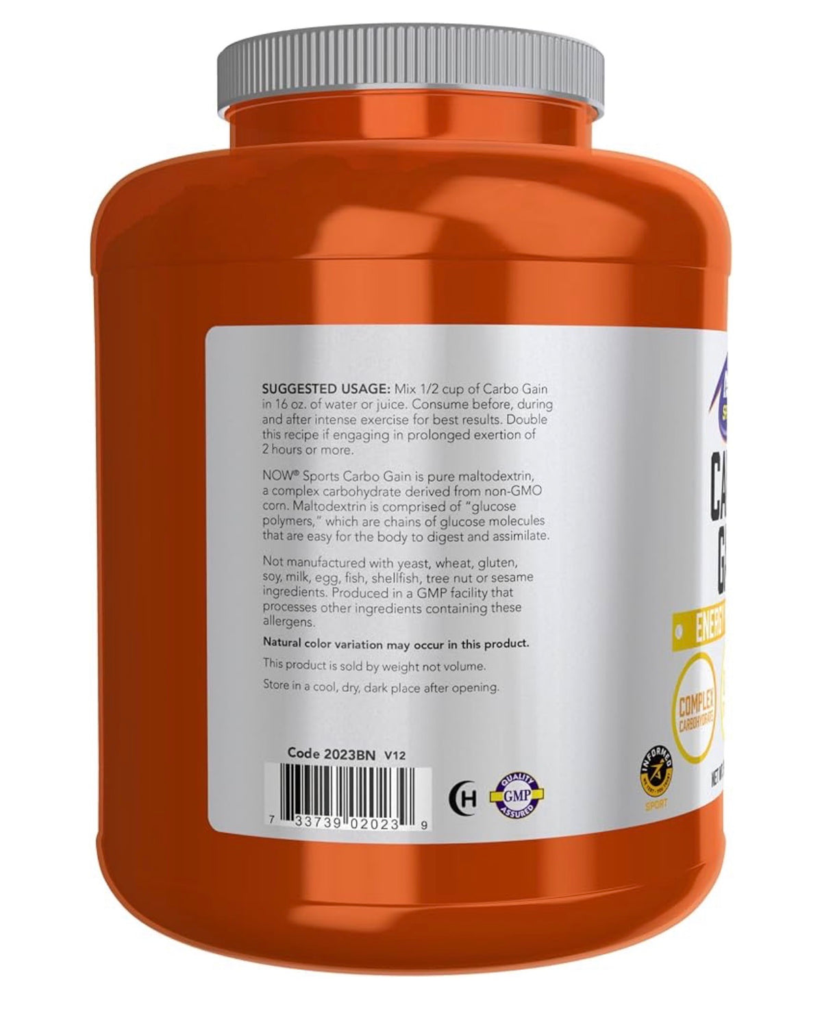 NOW Carbo Gain Powder (Maltodextrin) | Helps You Gain Weight | Provides Quick Energy for Intense Workouts | 3.63kg; Exp 04/2030