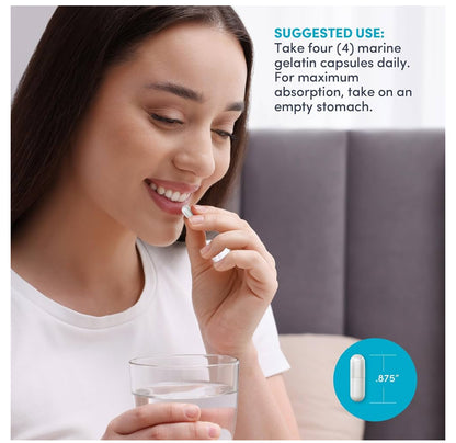 NeoCell Marine Collagen + Hyaluronic Acid & Vitamin C | With Collagen Type 1 & 3 | Improves Skin Hydration, Texture & Elasticity | With Hydrolyzed Collagen | Boosts Skin & Joint Health | 120 Capsule; Exp 05/2028