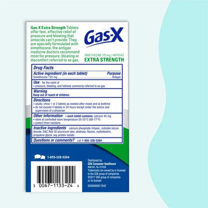 Gas-X Extra Strength Gas Relief Softgels With Simethicone 125mg | Provides Relief from Gas & Bloating |  72 Softgels; Exp 02/2027