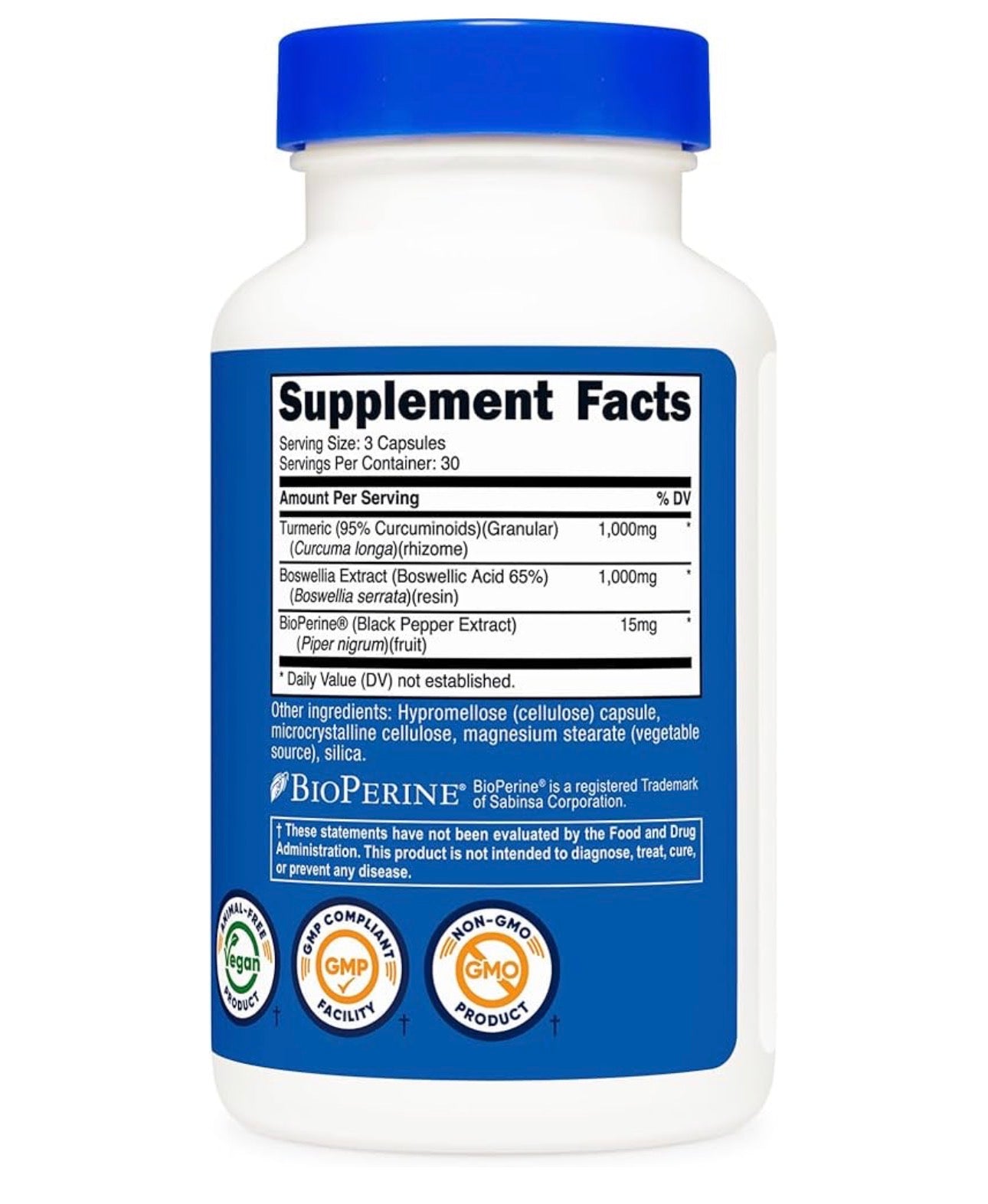 Nutricost Turmeric + Boswellia 2000mg with BioPerine 15mg | 95% Curcuminoids | Supports Joint Health & Mobility | Anti-inflammatory | 90 Capsules; Exp 04/2028