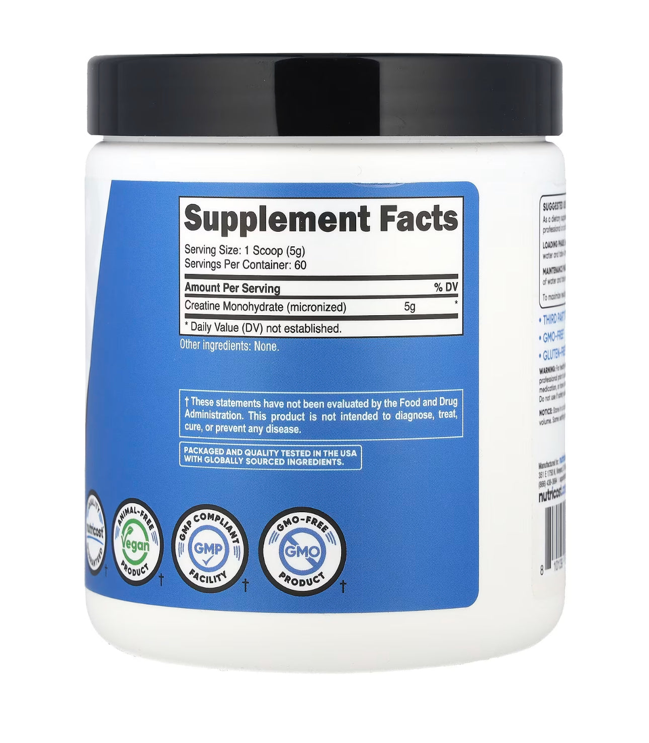 Nutricost Micronized Creatine Monohydrate Powder 5g | 5000mg Per Serving, 60 Servings | For Endurance, Muscle Mass Building & Energy Production | Unflavored ~ 10.7oz/300g; Exp 08/2028