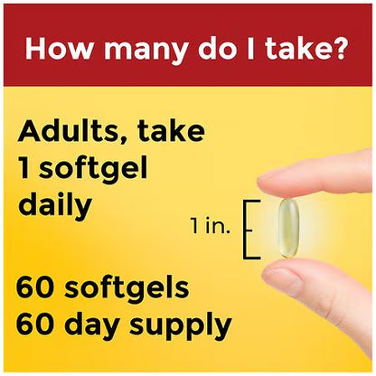 Nature Made Omega-3 Algae & Fish Oil 1200mg, 60 Softgels; Exp 03/2027