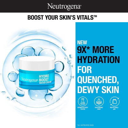 Neutrogena Hydro Boost Hyaluronic Acid Water Cream | For Dry Skin |Fragrance Free 1.7oz, 50ml