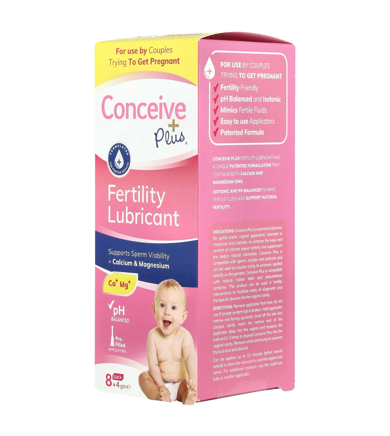 CONCEIVE PLUS  Fertility Lubricant | Supports Sperm Viability | Fertility Friendly | For Use By Couples Trying To Get Pregnant | Mimics Fertile Fluids | 𝐏𝐫𝐞-𝐅𝐢𝐥𝐥𝐞𝐝 𝐀𝐩𝐩𝐥𝐢𝐜𝐚𝐭𝐨𝐫𝐬 - 𝟖 𝐩𝐚𝐜𝐤 𝐱 𝟒𝐠; Exp 01/2028