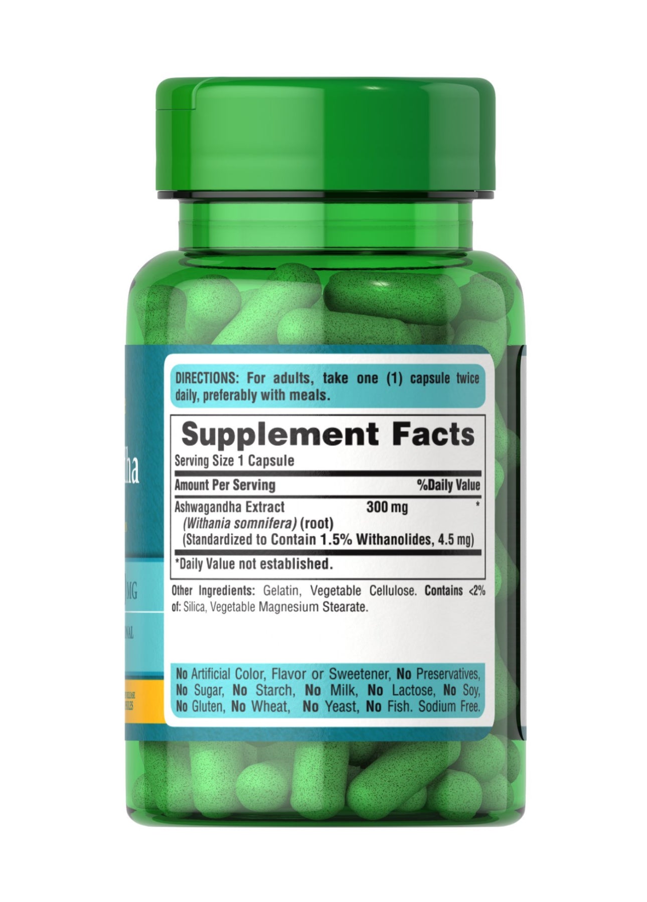 Puritan’s Pride Ashwagandha Root Extract 300mg | Sleep, Mood & Stress Support | 50 Capsules; Exp 02/2028