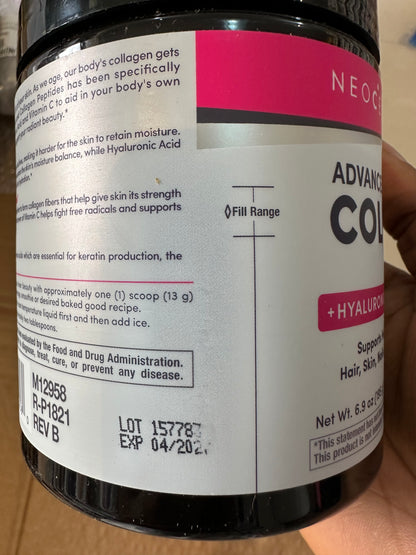 NeoCell Advanced Collagen Peptides Powder | Plus Hyaluronic Acid & Vitamin C | Hair, Skin, & Nails | 𝐅𝐨𝐫𝐦𝐞𝐫𝐥𝐲 𝐍𝐞𝐨𝐜𝐞𝐥𝐥 𝐒𝐮𝐩𝐞𝐫 𝐂𝐨𝐥𝐥𝐚𝐠𝐞𝐧 𝐏𝐥𝐮𝐬 | Unflavored~195g/6.9oz; Exp 03/2028