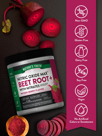 Nature's Truth Organic Beet Root Powder | Nitric Oxide Supplement for Men and Women | Pre-WorkOut | 36 Servings 6.1oz/173g Exp 10/2025
