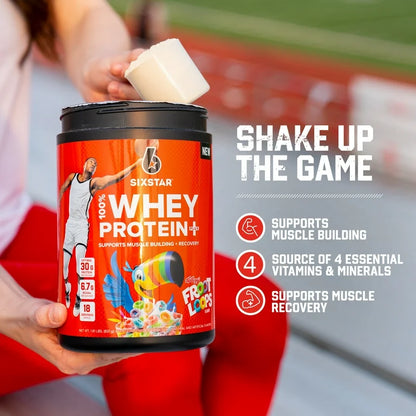 Six Star Elite Series 100% Whey Protein Plus | 30g Protein, 6.7g | Kellogg's Froot Loops Flavor ~ 1.8lbs/821g; Exp Jun/2026