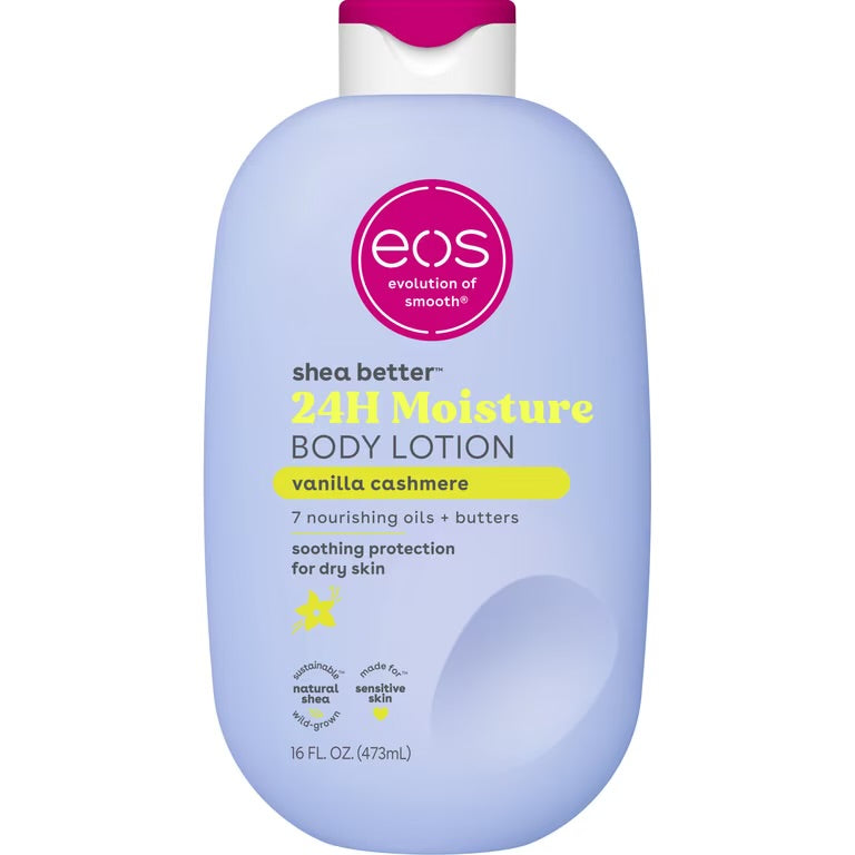 EOS Shea Better 24HR Moisture Vanilla Cashmere Body Lotion | Moisturizing 𝐋𝐨𝐭𝐢𝐨𝐧 | 16 fl.oz (473 ml)