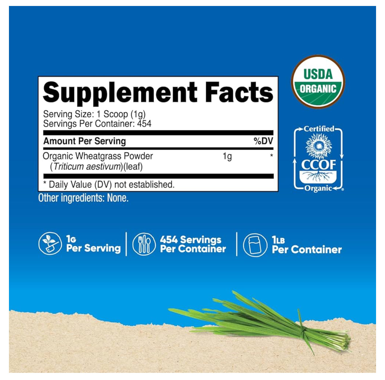 Nutricost Pure Wheatgrass Powder 1000 mg | Naturally Balances Alkalinity | Supports Healthy Digestion | Encourages Gentle Detoxification | Organic Wheatgrass |  Unflavored ~ 1 lb/454 grams; Exp 01/2028