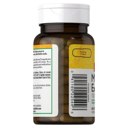 ShopRite Milk Thistle Extract 1000mg | Supports Healthy Liver | Herbal Antioxidant | 60 Capsules; Exp 04/2027