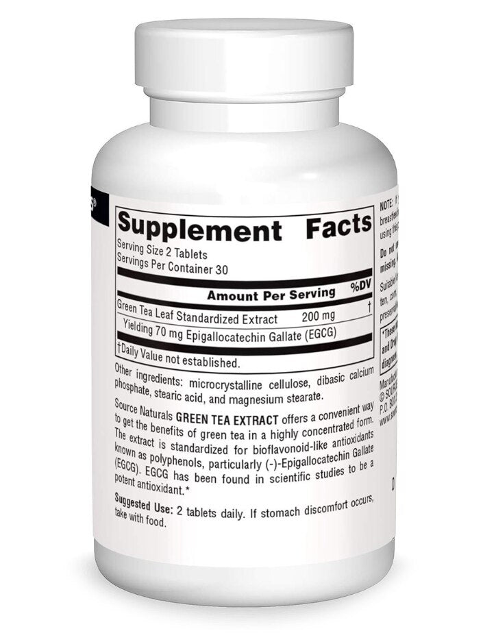 Source Naturals Green Tea Extract 100mg | 35mg EGCG | | Antioxidant Support | 60 Tablets; Exp 03/2029