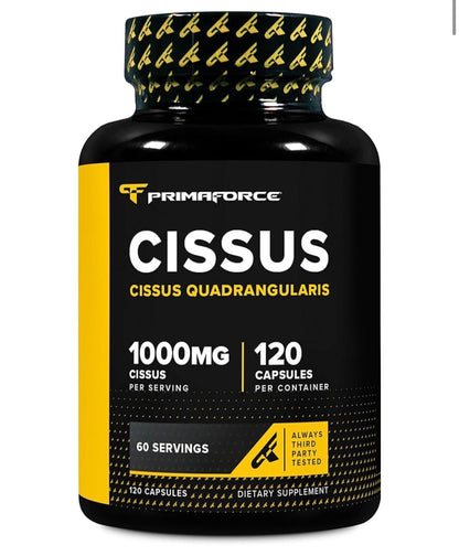 Primaforce Cissus Quadrangularis 1000mg | Supports Bone Strength & Healing | Eases Joint Pain & Stiffness | Helps Your Body Recover Faster After Workouts | Fights Inflammation from the Inside Out | 120 Capsules; Exp 07/2028