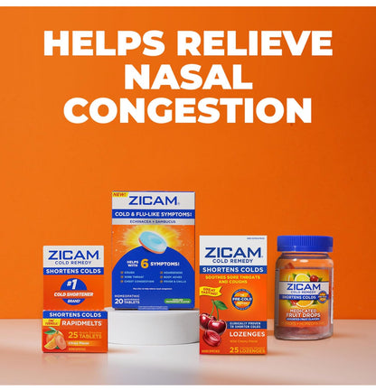 Zicam Ultra Cold Remedy Zinc Rapidmelts | Homeopathic, Cold Shortening Supplement | Shortens Cold Duration | Sugar-Free, Dye-Free | 𝗢𝗿𝗮𝗻𝗴𝗲 𝗖𝗿𝗲𝗮𝗺 𝗙𝗹𝗮𝘃𝗼𝗿 ~ 18 Quick Dissolve Tablets; Exp 09/2026