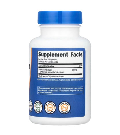 Nutricost Artemisinin 200mg (Ching-hao-su) | 100 mg Per Capsule | Helps Promote General Health | 120 Capsules, Exp 07/2027
