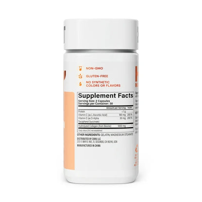 HABIT Collagen | Types 1 & 3 Collagen Peptides, Vitamin C & E | For Clear and Even Skin Tone | 60 Capsules; Exp 04/2027
