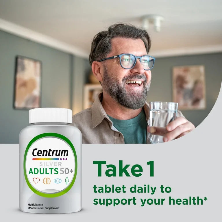Centrum Silver Adults 50+ | Multivitamin/Multimineral Supplement For Adults over 50 Years | With Lutein, Vitamin C, D & E |  125 Tablets; Exp 06/2027