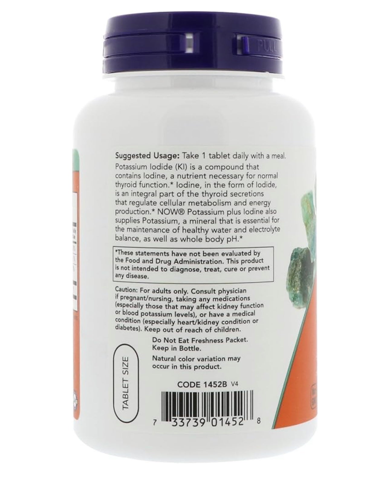 NOW Potassium Plus Iodine | Potassium Iodide | Supports Electrolyte Balance & Healthy Thyroid Function | 180 Tablets; Exp 02/2030