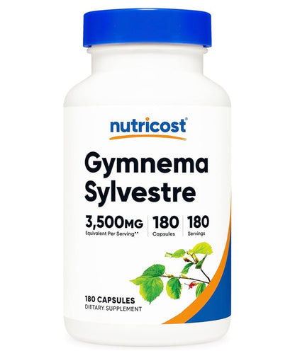 Nutricost Gymnema Sylvestre 3,500mg (20:1 Extract) |Supports Healthy Blood Glucose Levels | 180 Capsules; Exp 08/2027