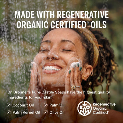Dr. Bronner's 18-in-1 Hemp Lavender Pure-Castile Liquid Soap | Made with Organic Oils, 18-in-1 Uses: Face, Body, Hair, Laundry, Pets & Dishes | Concentrated | 32oz/946ml