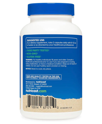 Nutricost Moringa 1000mg | 90 Servings | SuperFood | Antimicrobial, Anti-inflammatory & Antioxidant | 180 Capsules; Exp 02/2029