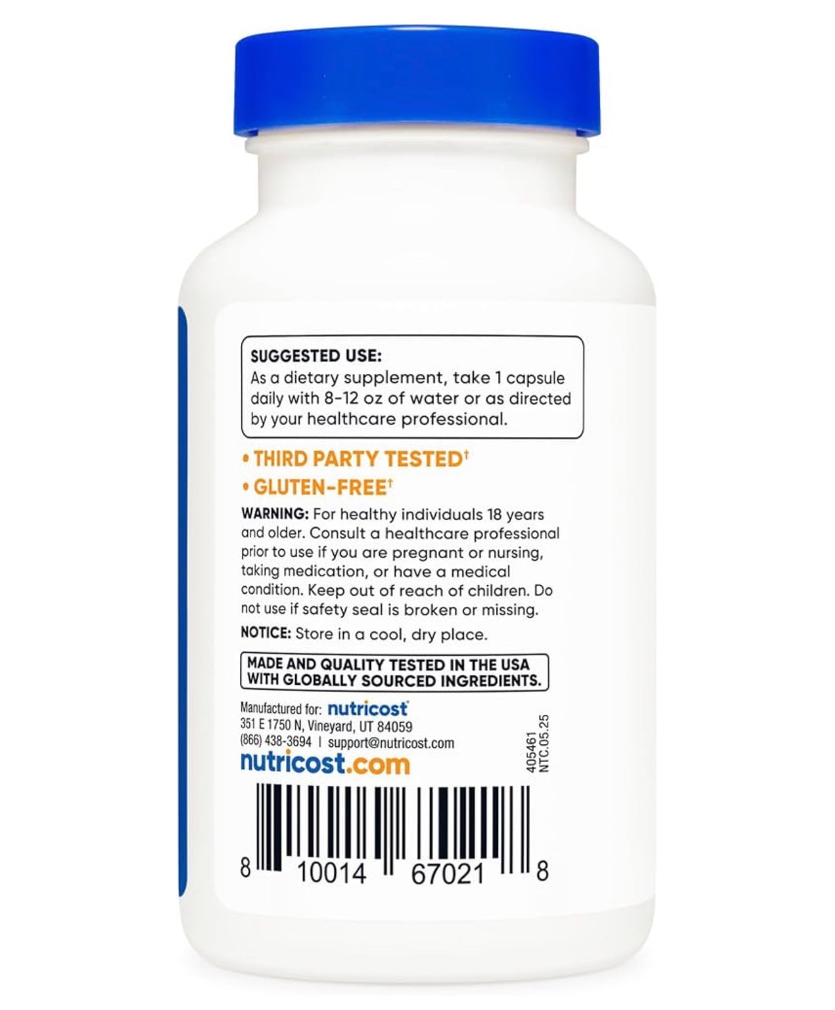 Nutricost Vanadium + Chromium ~ Vanadyl Sulfate 2mg with Chromium Picolinate 200mcg | Supports Blood Sugar Control & Enhances Insulin Sensitivity | 180 Capsules; Exp 01/2029