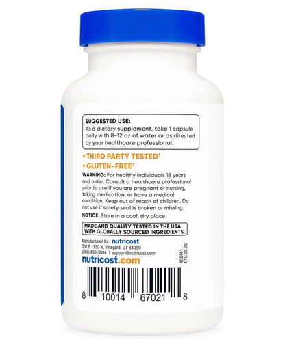 Nutricost Vanadium + Chromium ~ Vanadyl Sulfate 2mg with Chromium Picolinate 200mcg | Supports Blood Sugar Control & Enhances Insulin Sensitivity | 180 Capsules; Exp 01/2029
