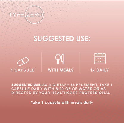 Type-Zero Pink Himalayan Salt | 120 Capsules; Exp 08/2027