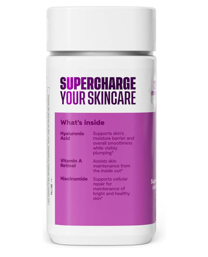 Habit Skin Glow | Promotes a Healthy Skin Glow | With Hyaluronic Acid, Niacinamide, Grape Seed and Vitamins A, C & E | 60 Capsules; Exp 06/2027