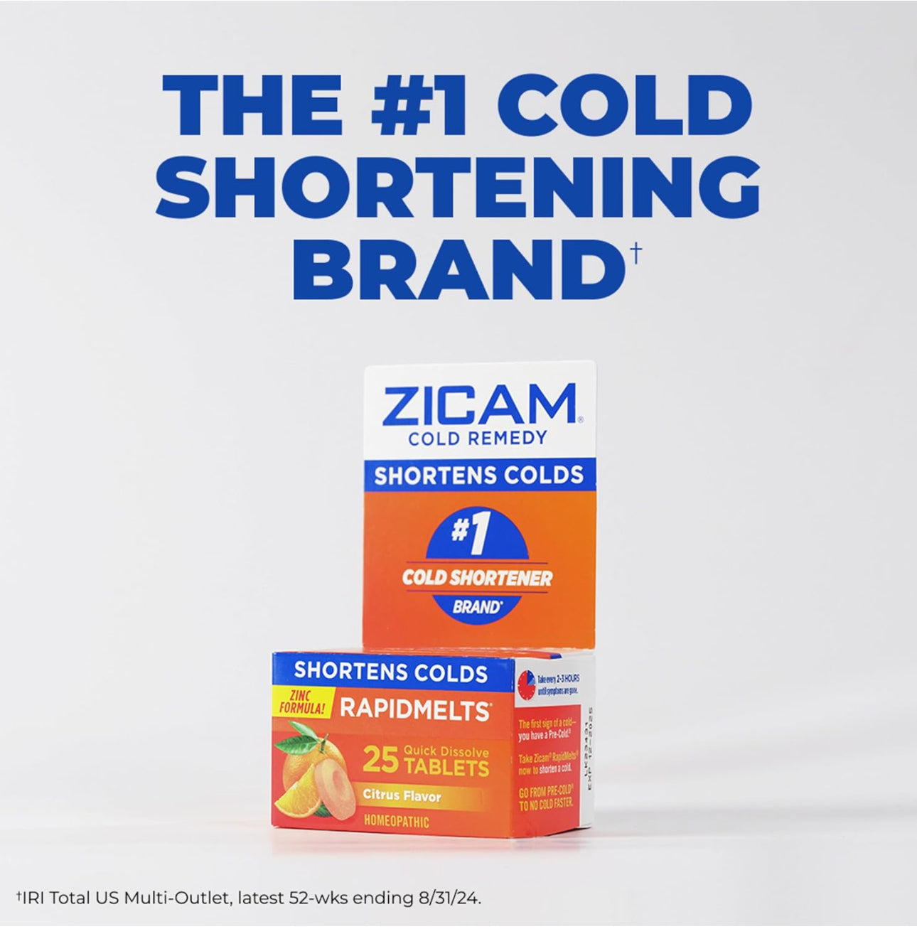 Zicam Cold Remedy Zinc RapidMelts | Homeopathic Cold Shortener | 𝗖𝗶𝘁𝗿𝘂𝘀 𝗙𝗹𝗮𝘃𝗼𝗿 ~25 Quick Dissolve Tablets; Exp 11/2026