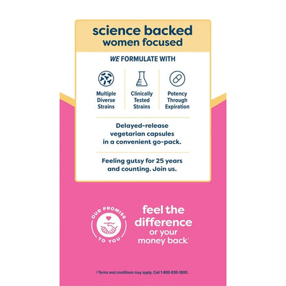 RenewLife Women’s Care Go-Pack Probiotic 15 Billion CFU | 12 Diverse Strains | Helps Maintain Healthy Vaginal pH & Yeast Levels | Supports Urinary, Digestive & Immune Health | 30 Vegetarian Capsules Exp 04/2025