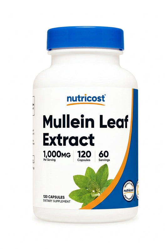Nutricost Mullein Leaf Extract | Traditional Used to Clear Mucus | Promotes Healthy Immune, Bronchial & Respiratory Function | 120 Capsules; Exp 01/2029