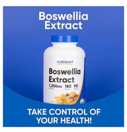 Nutricost Boswellia Extract 1,200mg (Frankincense) | Supports Joint Integrity, Movement & Flexibility | 65% Boswellic Acid | For Joint Health & Mobility | 180 Capsules; Exp 02/2028