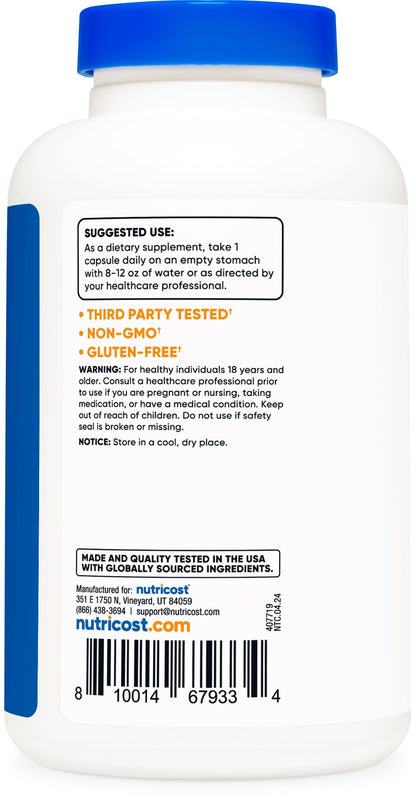 Nutricost L-Glutamine 800mg | 180 Servings | Supports Muscle Growth and Recovery, Digestive Health and Provides Fuel for Activity | 180 Capsules, Exp 11/2026